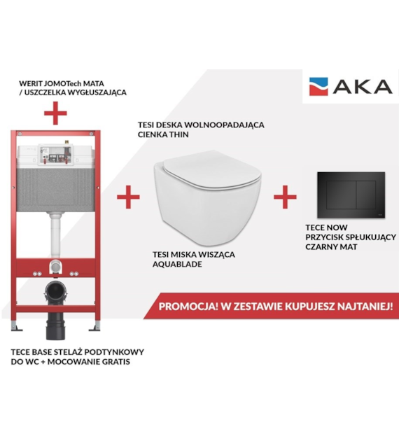 ZESTAW WC BASE NOW TESI DESKA STELAZ PRZYC CZ.MAT