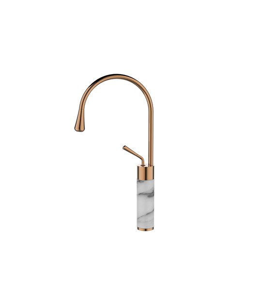 BATERIA UMYWALKOWA WYSOKA GABRO TREND BIALY/MIEDZ