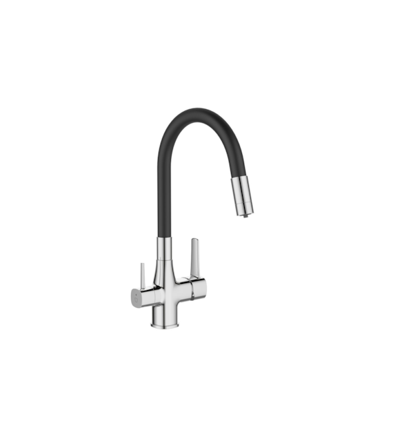 GLAMOUR BATERIA ZLEW. Z FILTREM CHROM / CZARNA WYL
