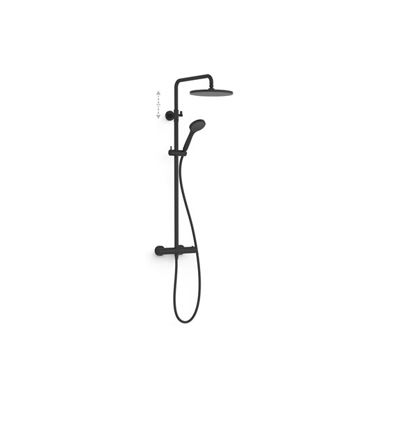 BASE SHOWERS BATERIA TERM. Z DESZCZ. CZARNY MAT