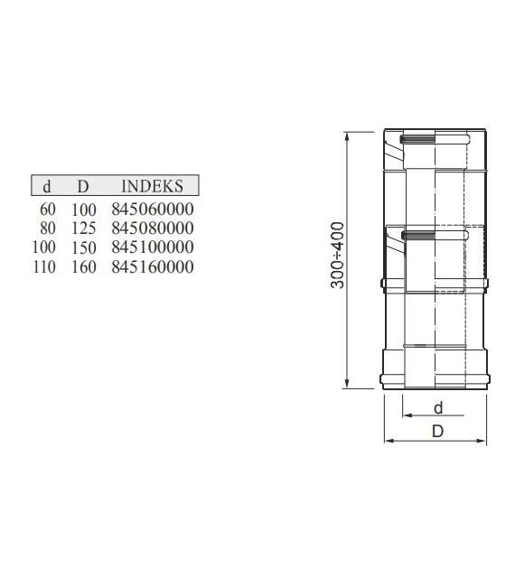 WADEX TELESKOP DWUSCIENNY TURBO 80/125