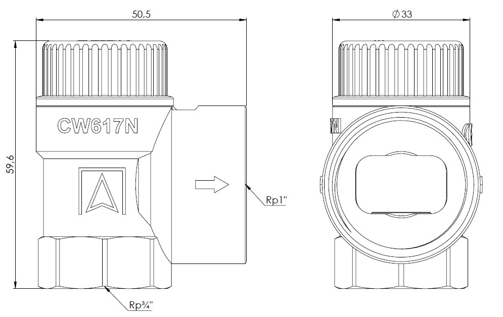 ZAWOR BEZP. DN20/6,0 BAR AED MSS 3/4X1'    42332