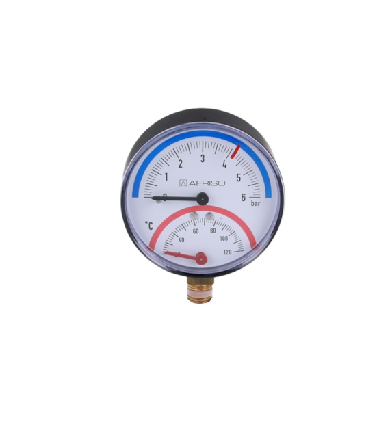 TERMOMANOMETR TM.80 0-6BAR 20-120ST 1/2' RAD Z ZAW
