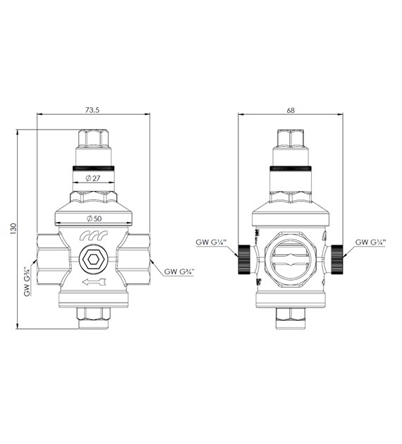 AFRISO REDUKTOR CISNIENIA WODY BPR GW 3/4 