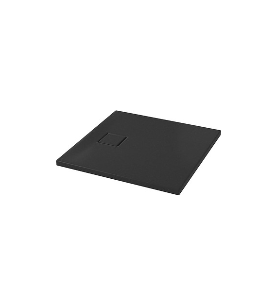 BRODZIK KWADRATOWY TAKO SLIM 80X4 CZARNY + SYFON