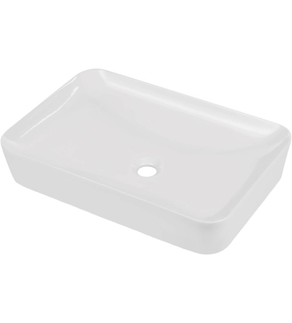 UMYWALKA CERAMICZNA NABLATOWA - 60X40 CM BIAŁY