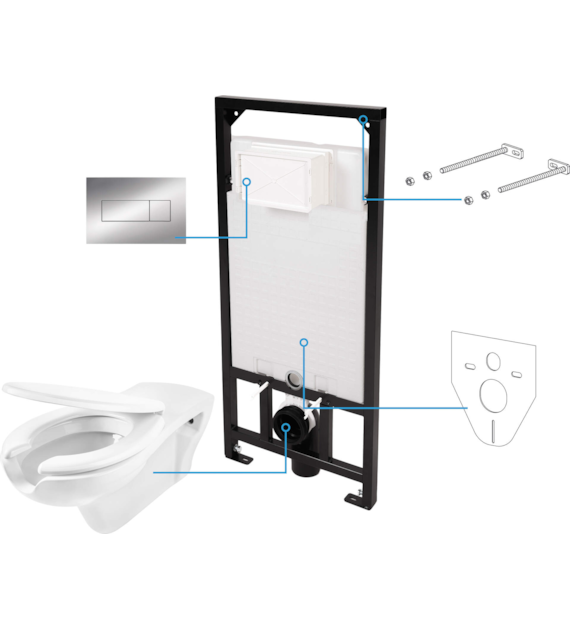 ZESTAW WC PODTYNKOWY 6 W 1 CHROM