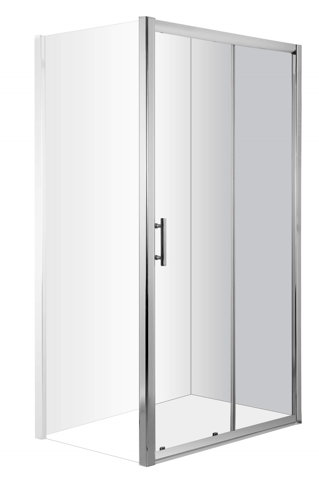 DRZWI PRYSZNICOWE WNĘKOWE 160 CM - PRZESUWNE CHROM