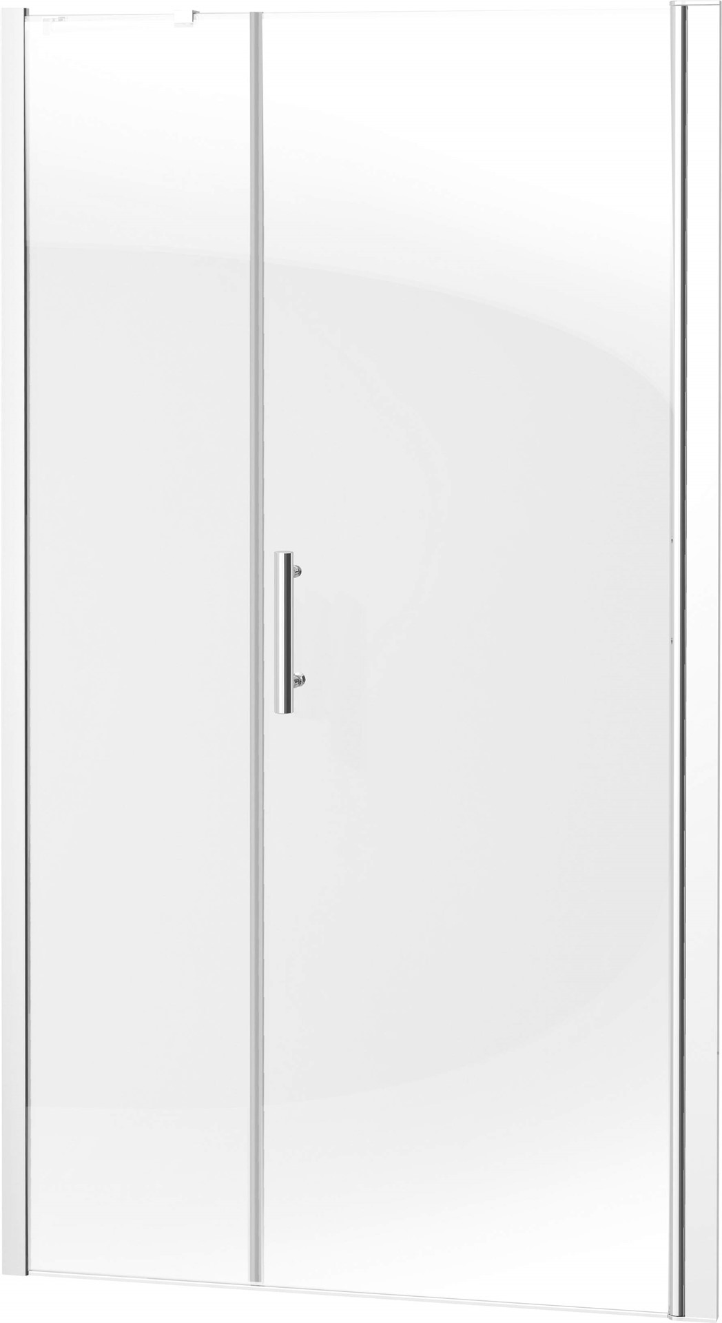 DRZWI PRYSZNICOWE WNĘKOWE 90 CM - UCHYLNE CHROM