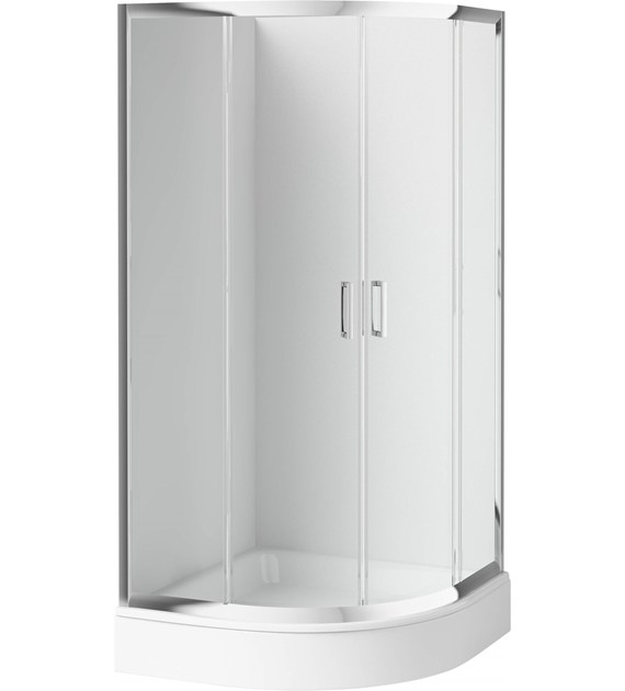 KABINA PRYSZNICOWA PÓŁOKRĄGŁA 90X90 CM CHROM