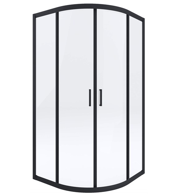 KABINA PRYSZNICOWA PÓŁOKRĄGŁA 80X80 CM NERO