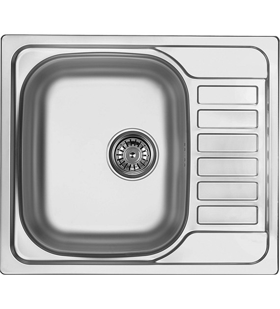 ZLEWOZMYWAK STALOWY 1-KOMOROWY Z OCIEKACZEM SATYNA