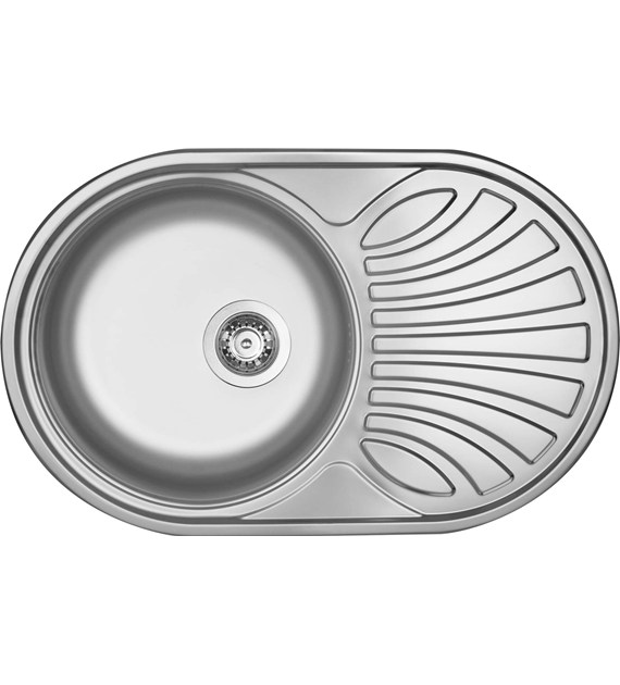 ZLEWOZMYWAK STALOWY 1-KOMOROWY Z OCIEKACZEM SATYNA