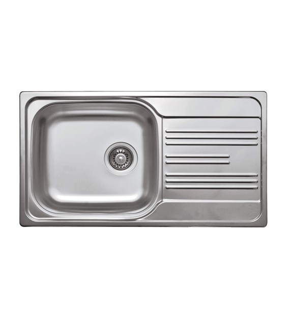 ZLEWOZMYWAK STALOWY 1-KOMOROWY Z OCIEKACZEM DEKOR