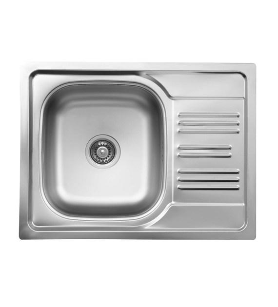 ZLEWOZMYWAK STALOWY 1-KOMOROWY Z OCIEKACZEM DEKOR