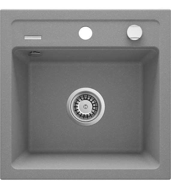 ZLEWOZMYWAK GRANITOWY 1-KOMOROWY SZARY METALIK