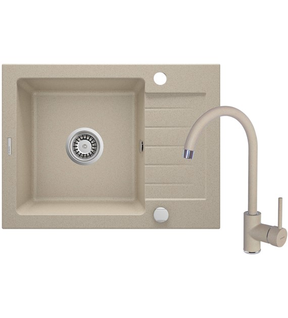 ZLEWOZMYWAK GRANIT Z BAT 1K Z OCIEKACZEM PIASEK