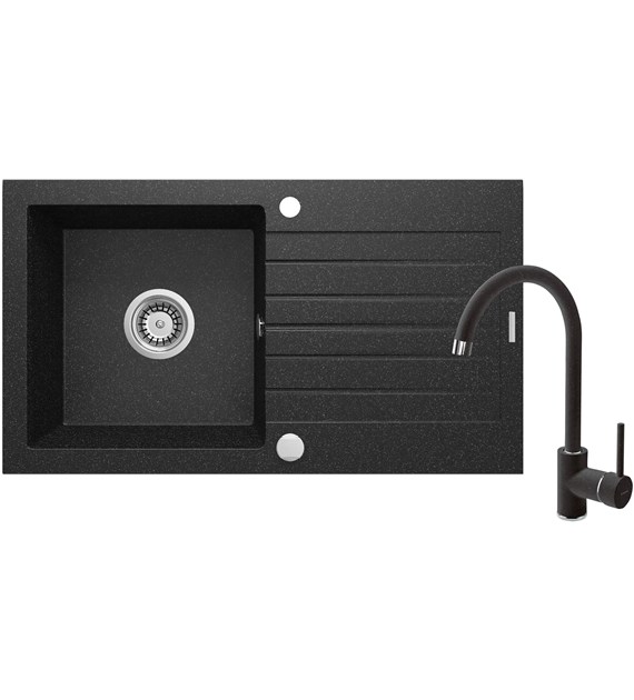 ZLEWOZMYWAK GRANIT Z BAT 1K Z OCIEKACZEM GRAFIT