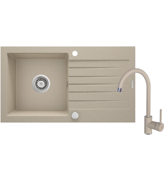 ZLEWOZMYWAK GRANIT Z BAT 1K Z OCIEKACZEM PIASEK