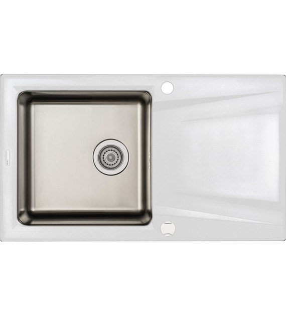 ZLEW GRANIT-STAL 1K OCIEKACZ ALABASTER