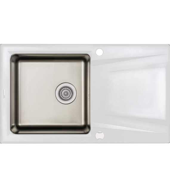 ZLEW GRANIT-STAL 1K OCIEKACZ ALABASTER