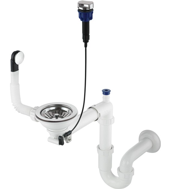 SYFON DO ZLEW GRANITOWEGO 1K SPACE-SAVER STAL