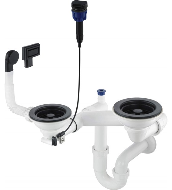 SYFON DO ZLEW GRANITOWEGO 1,5 2K SPACE-SAVER NERO