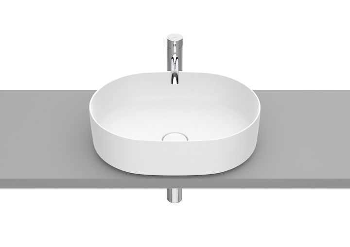 INSPIRA ROUND UMYWALKA NABLATOWA 500X370 BIAŁY MAT