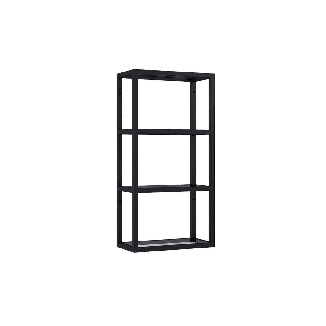 STELAŻ WISZĄCY 40x80 Z PÓŁKAMI (21,6) BLACK MATT