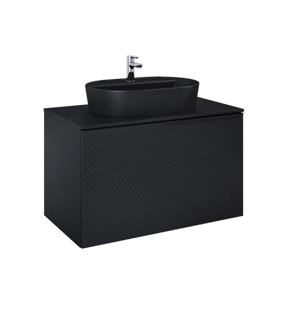 SZAFKA GLAM 90 1S+1S BLACK MATT PDW